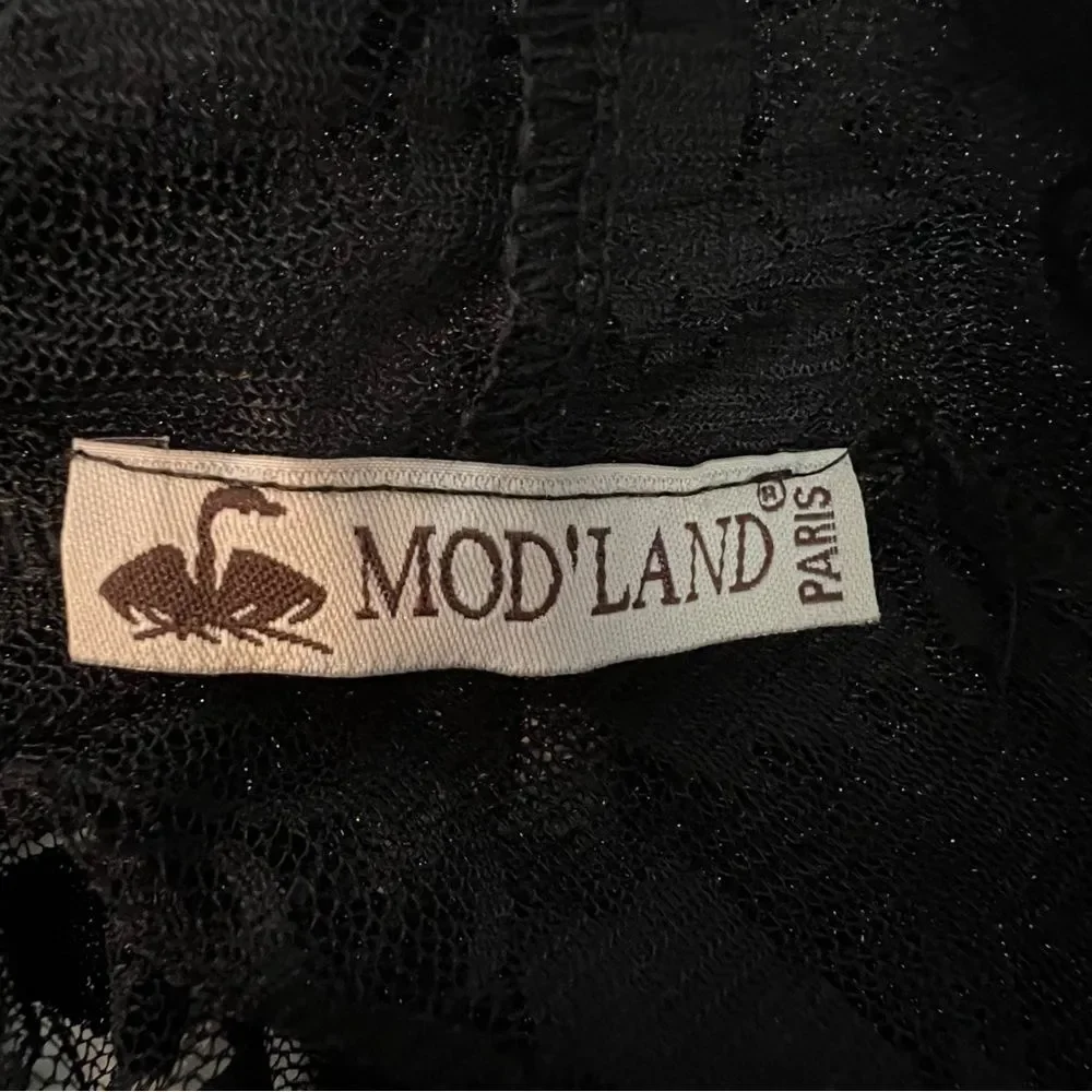 Mod Land Womens Black Lace Whimsigoth Cardigan Size M Sheer Boho Fairy Grunge - Picture 7 of 7
